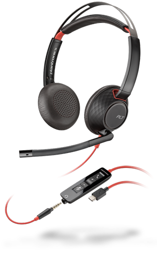 Poly Plantronics Blackwire 5220 USB-C Stereo Headset inkl. 3,5mm Klinkenstecker (207586-201)