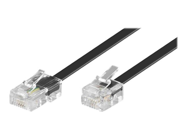 Telefonanschlusskabel, RJ45 auf RJ11, 10m, schwarz