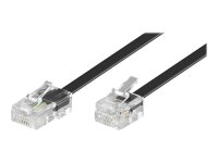 Telefonanschlusskabel, RJ45 auf RJ11, 10m, schwarz